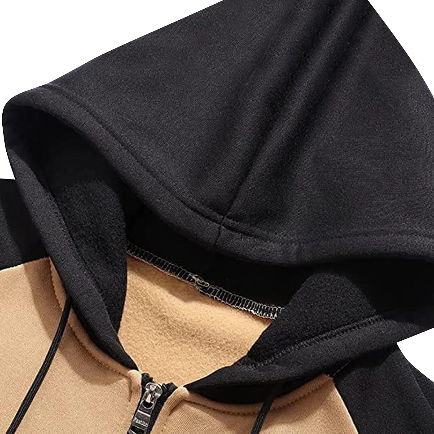 Mens Full Zip Hoodies 2023 Color Block Long Sleeve Casual Drawstring Sweatshirt Sport Outwear Jacket with Pockets