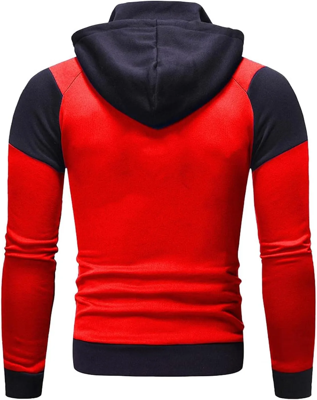 Mens Hoodies for Men, Men's Colorblock Novelty Workout Sport Hooded Sweatshirt Athletic Zip Up Jackets Outwear Coats Top
