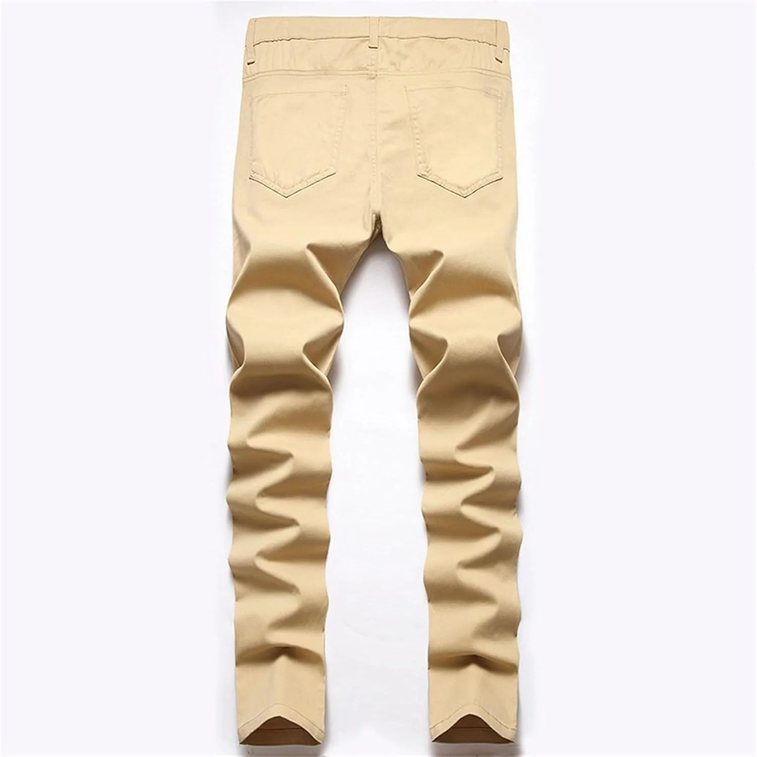 Mens Jeans Regular Fit Men's Loose Elastic Waist Denim Pants Lightweight Skinny Jeans Tapered Leg Trousers