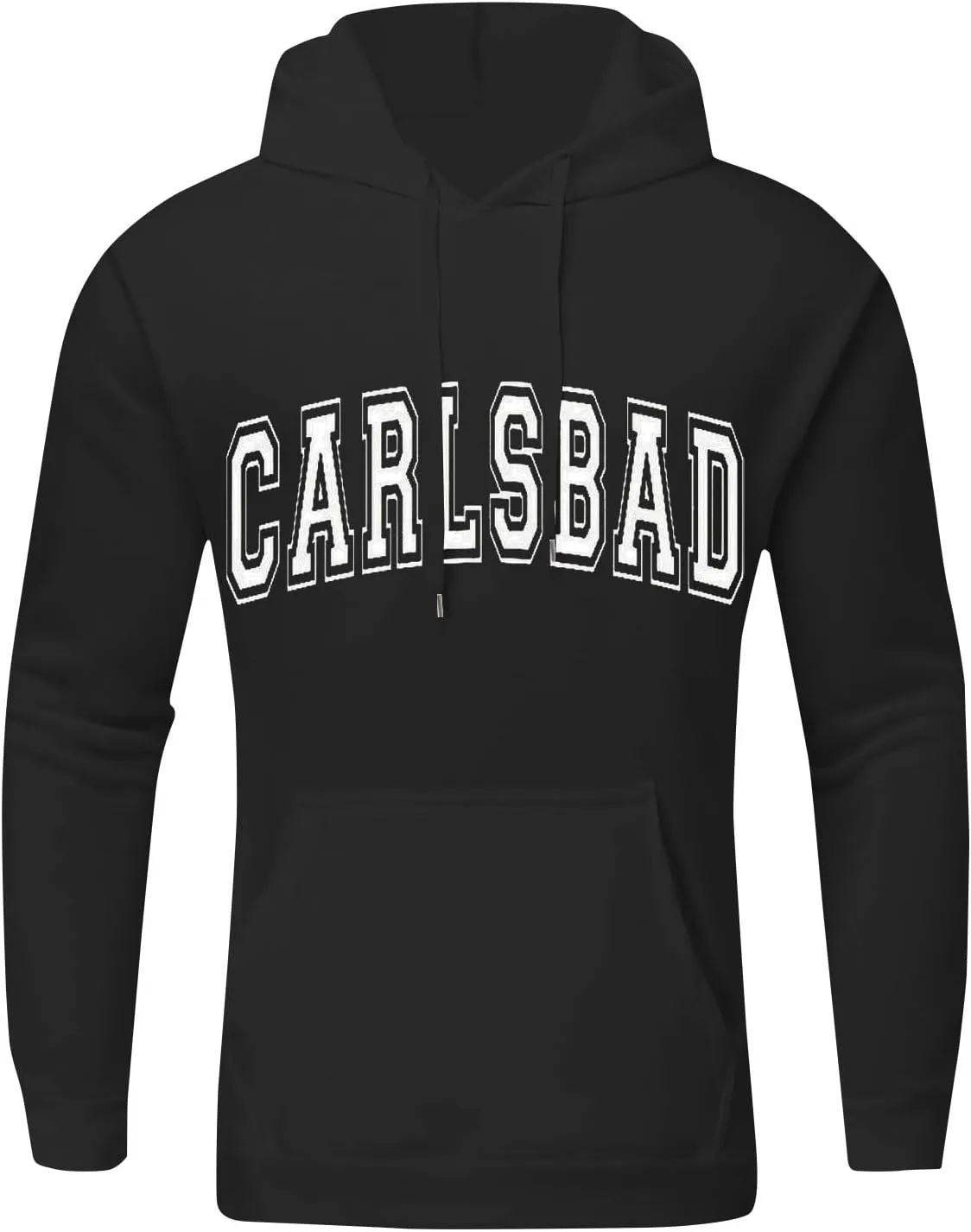 Men's Letter Graphic Print Hoodie Casual Long Sleeve Pullover Oversize New York Sweatshirt Pocket Drawstring Top