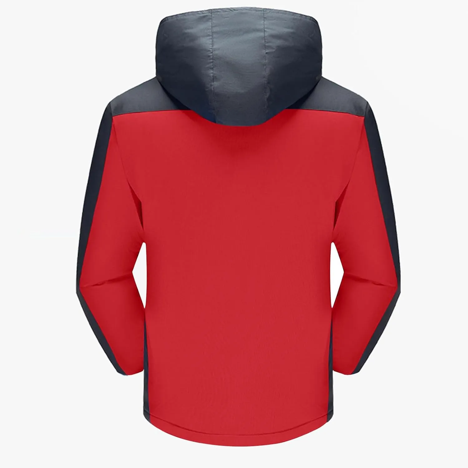 Men's Lightweight Active Water Resistant Hooded Jacket Color Blocked Fleece Pocket Detachable Zipper Outdoor Jackets