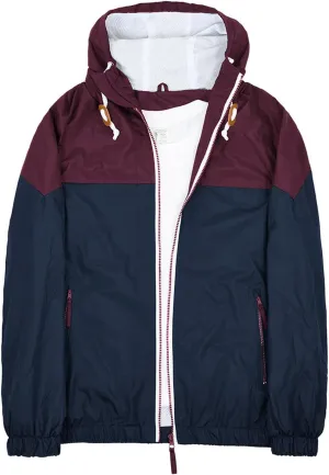 Mens Lightweight Jackets Waterproof Casual Rain Jacket Vintage Patchcolor Windbreaker Packable Raincoat Hiking Travel