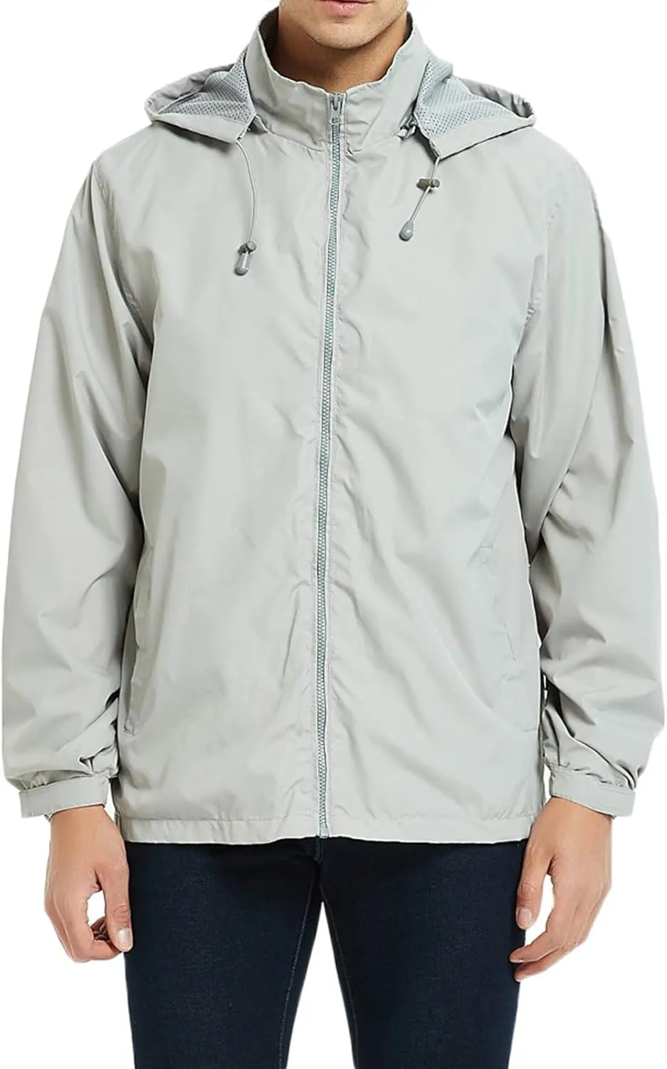 Mens Lightweight Jackets Windbreaker Waterproof Rain Jacket Casual Hiking Travel Raincoat Oversized Outdoor Packable