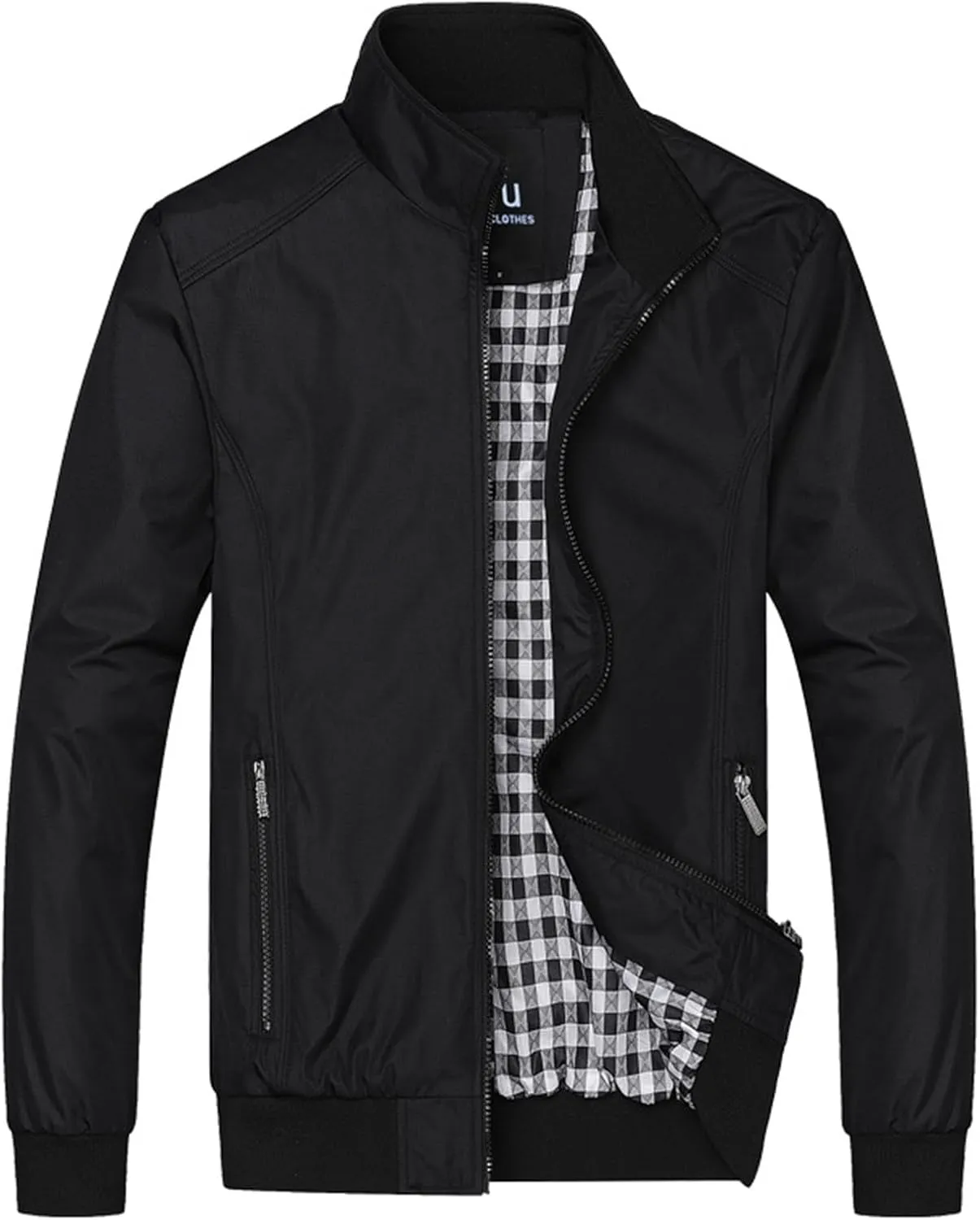 Men's Lightweight Softshell Coat Outerwear Zipper Windbreaker Flight Bomber Jacket Fall Jackets for Men