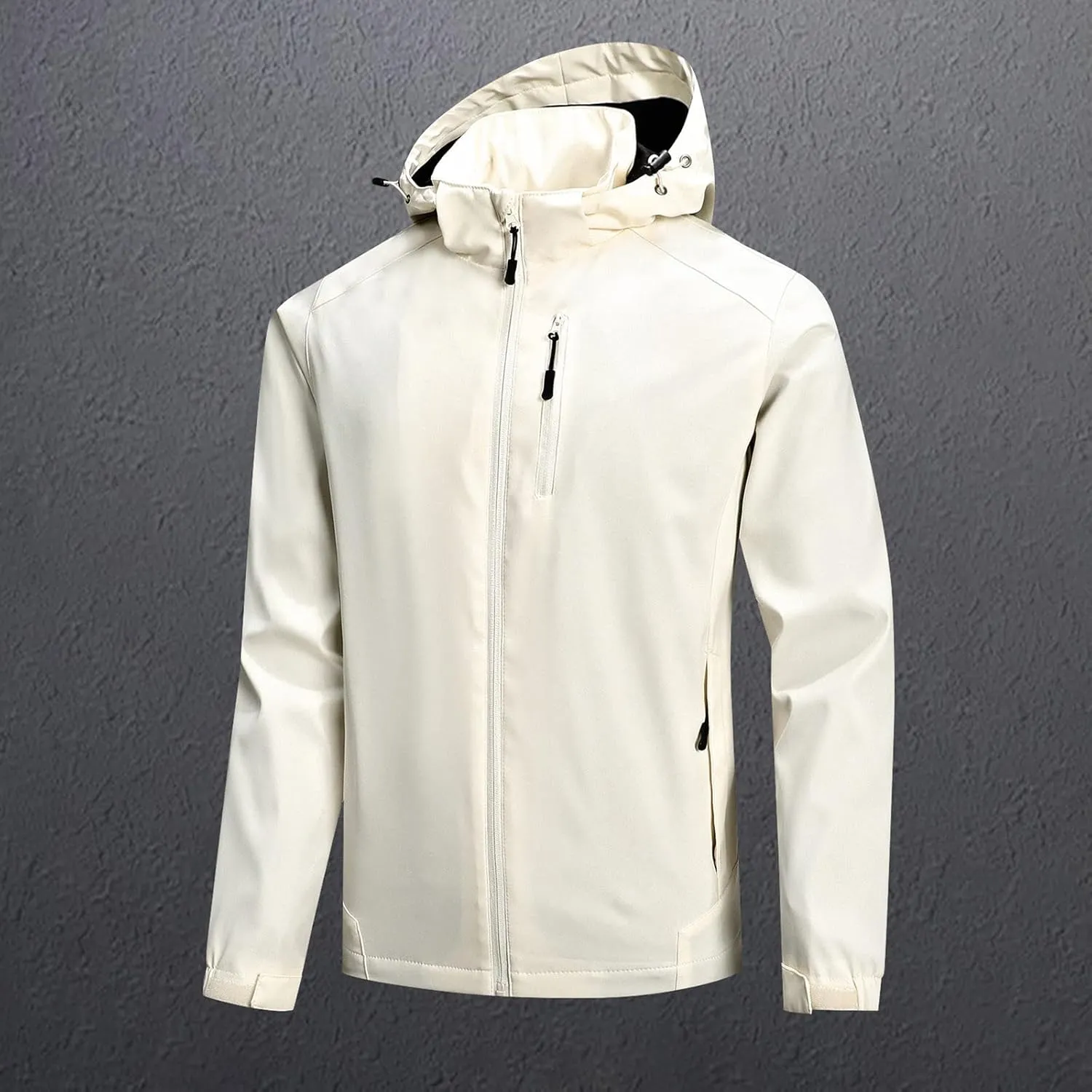 Men's Lightweight Windbreaker Outdoor Lightweight Full Zip Hooded Raincoat Plus Size Casual Waterproof Hiking Jackets