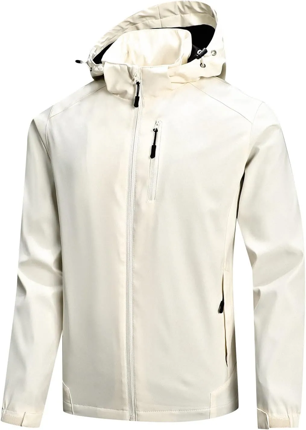 Men's Lightweight Windbreaker Outdoor Lightweight Full Zip Hooded Raincoat Plus Size Casual Waterproof Hiking Jackets