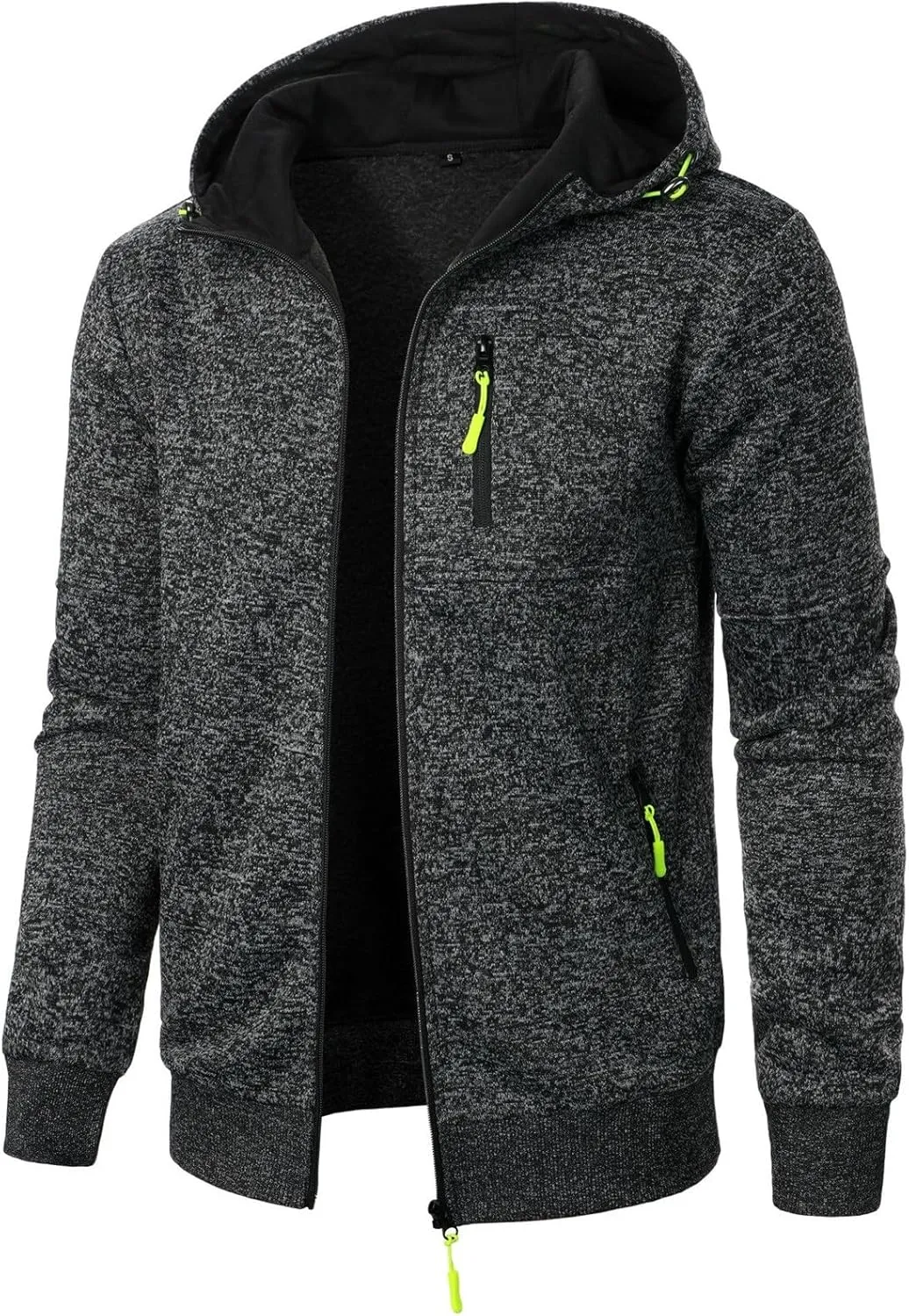 Men's Long Sleeve Full Zip Hoodies Casual Patterned Slim Fit Hooded Sweatshirt Active Workout Sweatshirt with Pockets