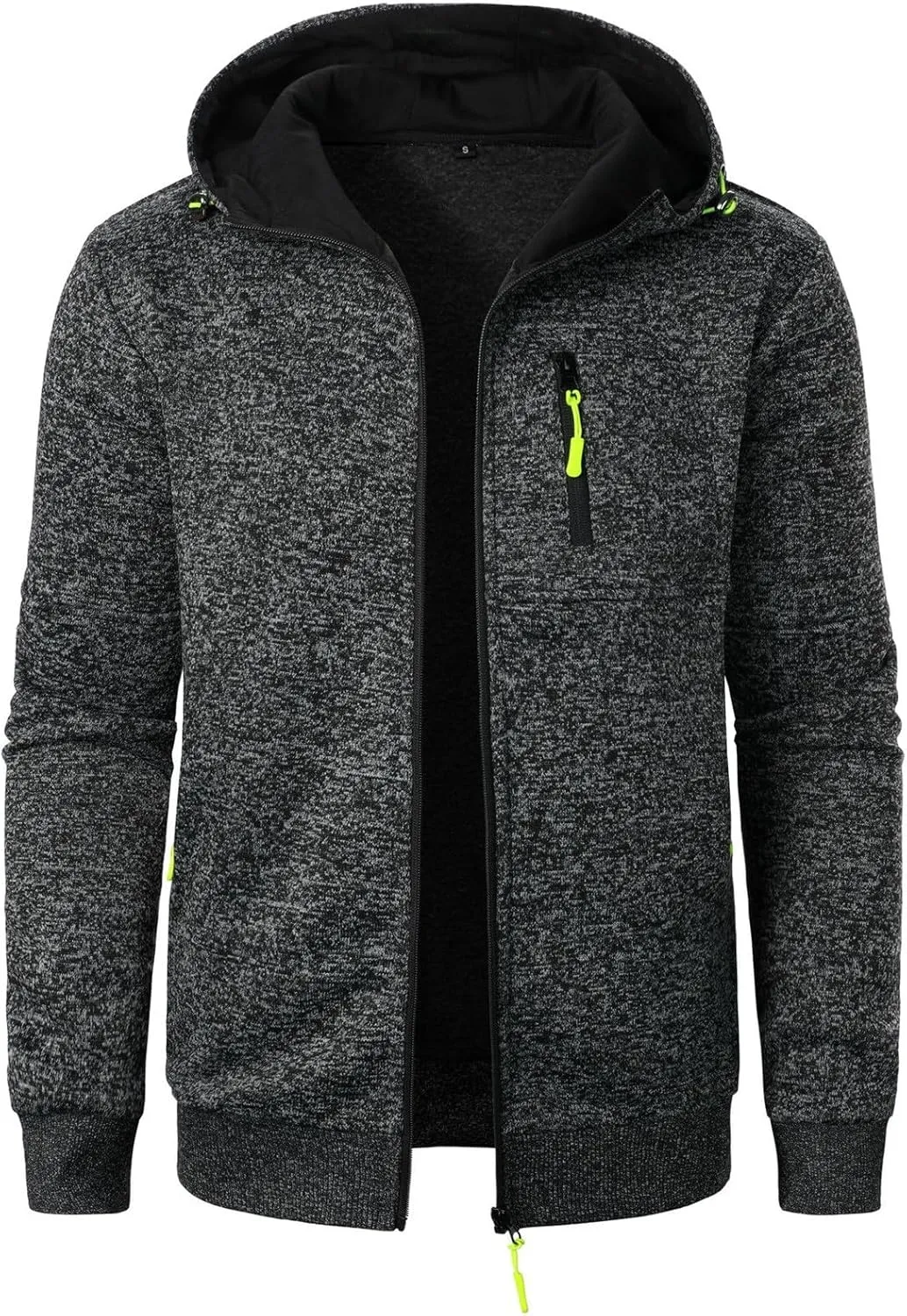Men's Long Sleeve Full Zip Hoodies Casual Patterned Slim Fit Hooded Sweatshirt Active Workout Sweatshirt with Pockets