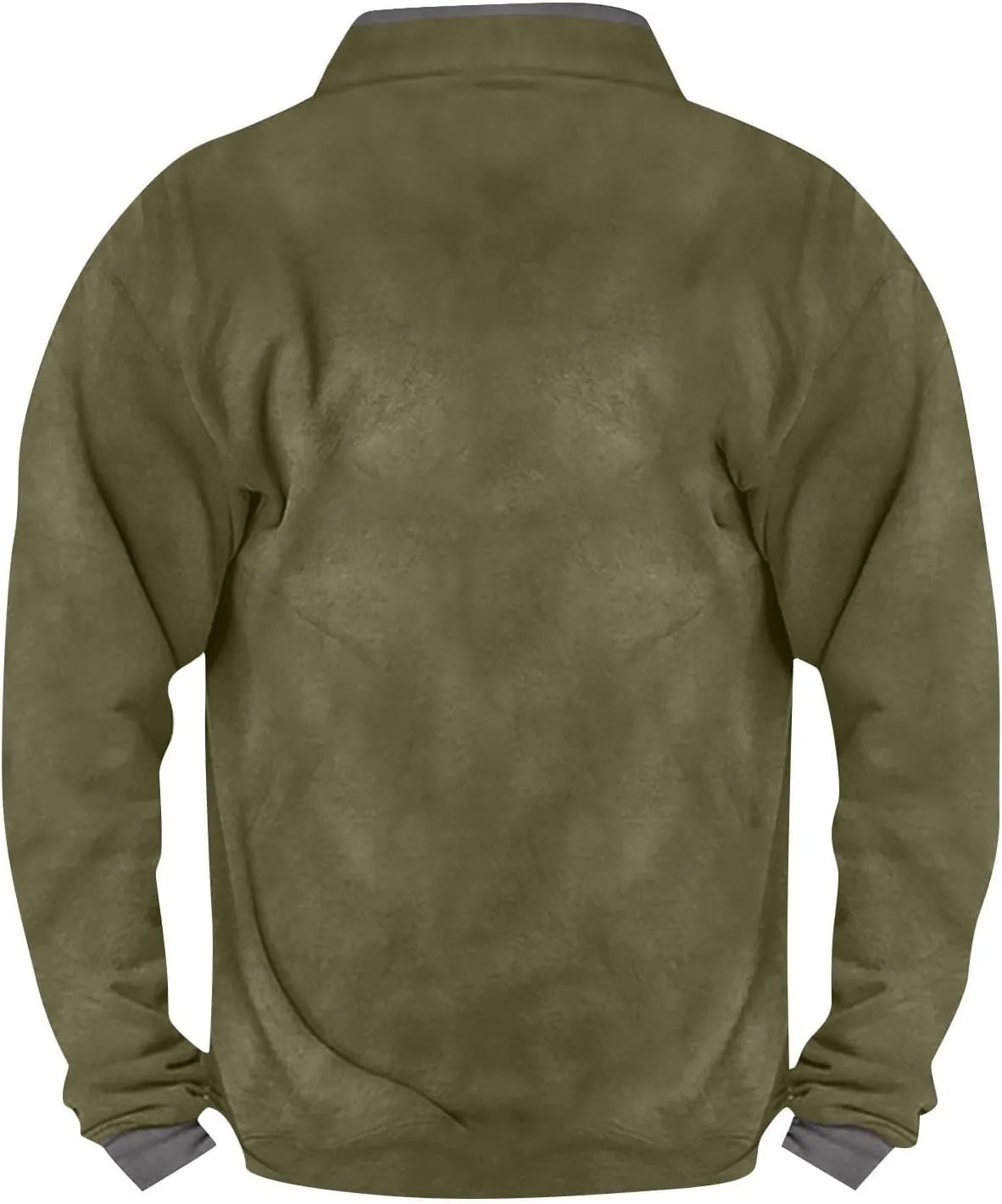Mens Quarter Zip Sweatshirt, Sherpa Lined Fleece Stand Collar Fashion Athletic Warm Pullover Casual Polo Golf Shirt