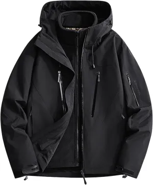 Men's Rain Jacket Lightweight Thickened Mens Cycling Jacket Warm and Waterproof Mountaineering Clothing 2024 New