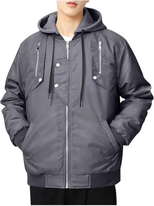 Men's Rain Jacket Lightweight Waterproof Winter Coats with Hood Casual Jacket Lightweight Windbreaker Raincoat Jacket