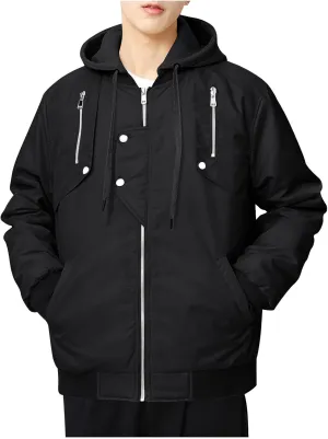 Men's Rain Jacket Lightweight Waterproof Winter Coats with Hood Casual Jacket Lightweight Windbreaker Raincoat Jacket
