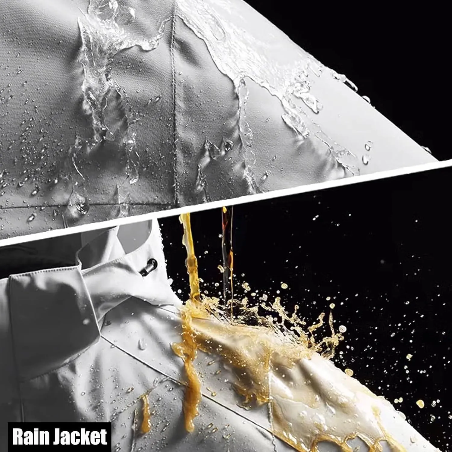 Mens Rain Jacket Waterproof Full Zip Up Hoodies Windbreaker Hiking Outdoor Rain Coat Lightweight Softshell Raincoat