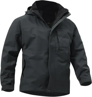 Mens Rain Jacket Waterproof Full Zip Up Hoodies Windbreaker Hiking Outdoor Rain Coat Lightweight Softshell Raincoat