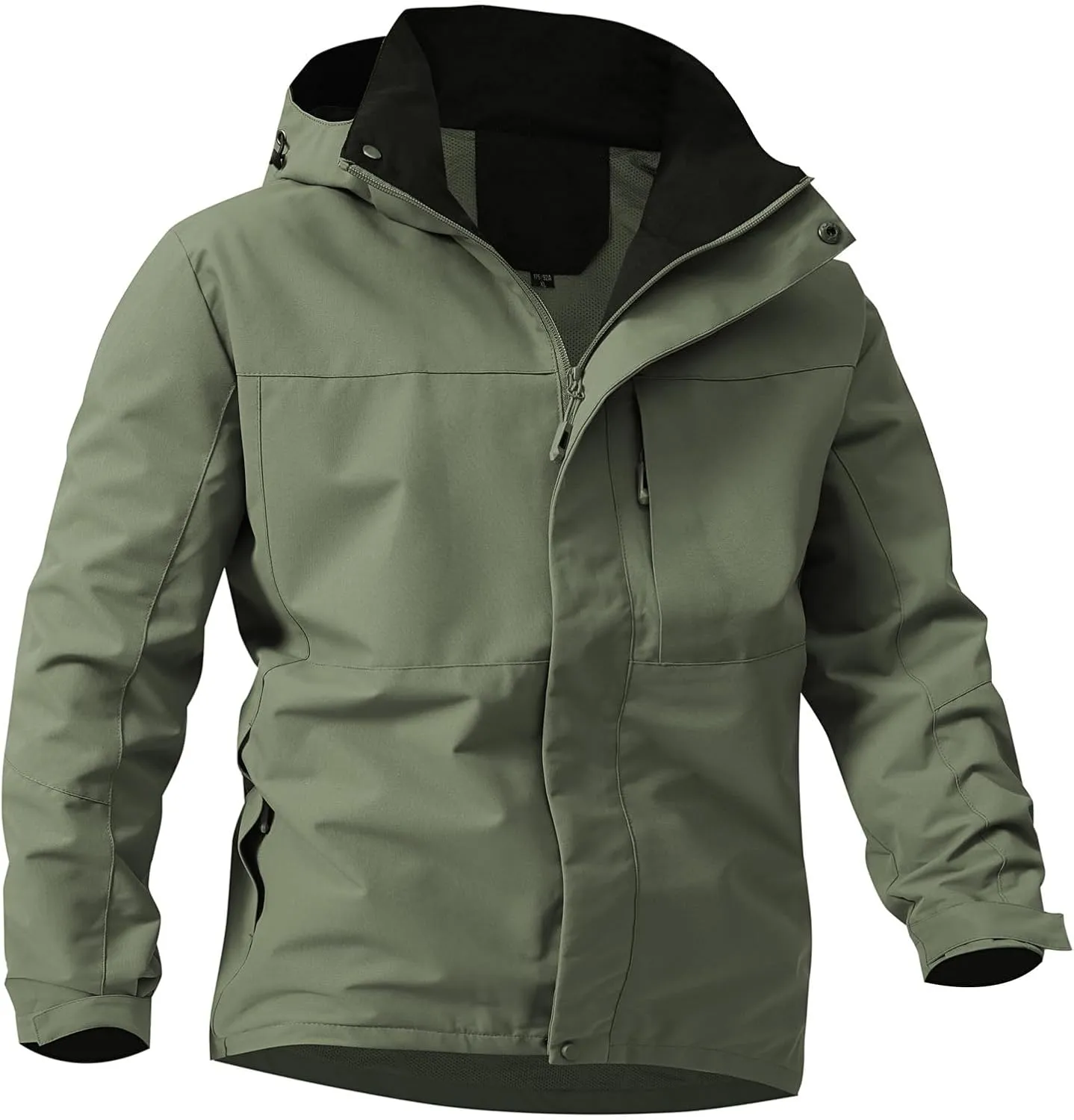Mens Rain Jacket Waterproof Full Zip Up Hoodies Windbreaker Hiking Outdoor Rain Coat Lightweight Softshell Raincoat