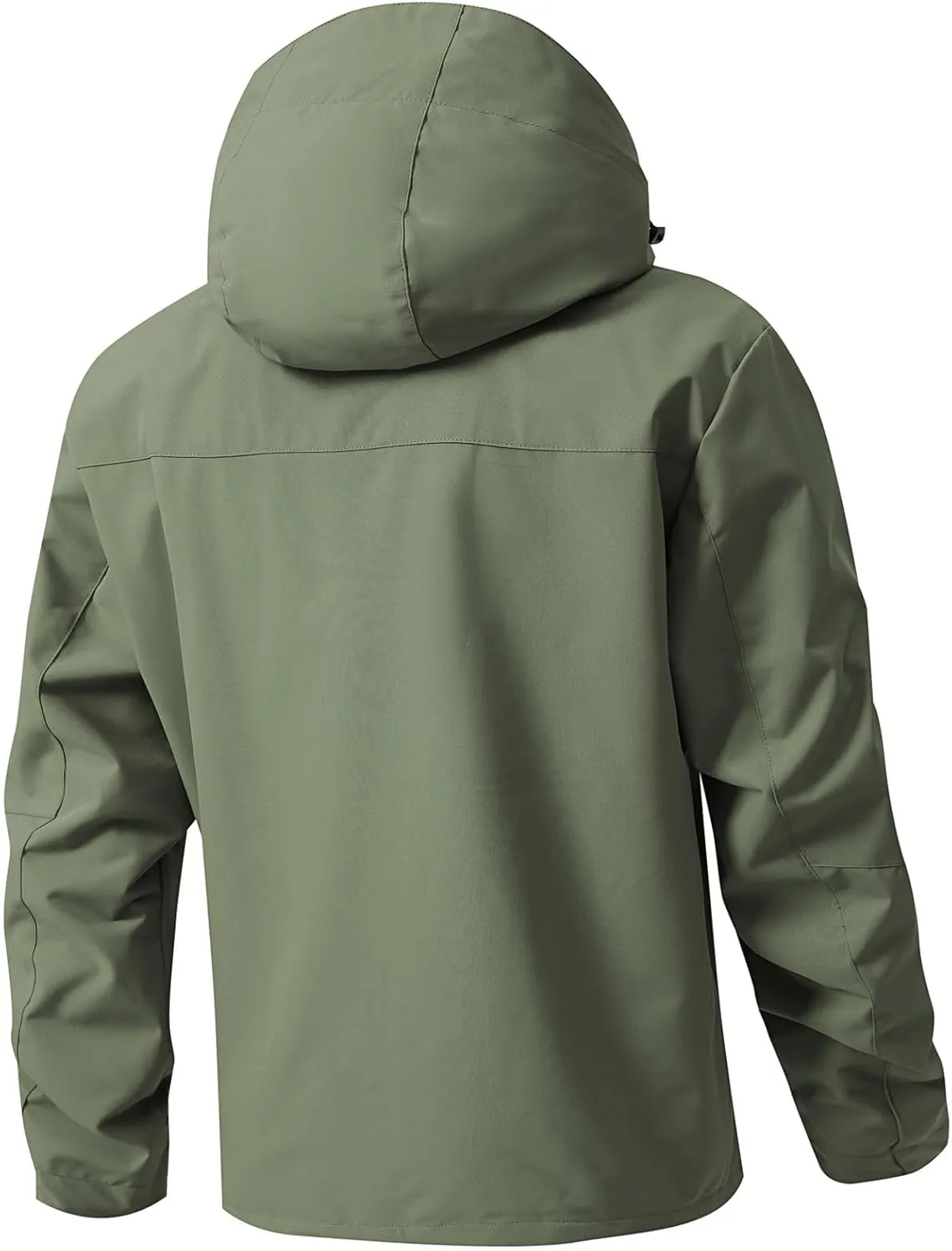 Mens Rain Jacket Waterproof Full Zip Up Hoodies Windbreaker Hiking Outdoor Rain Coat Lightweight Softshell Raincoat