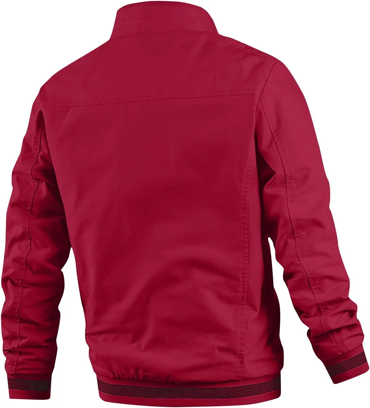 Mens Sherpa Lined Jacket Full-Zip Winter Stand Collar Bomber Jacket Outdoor Recreation Work Cargo Outerwear with Pocket