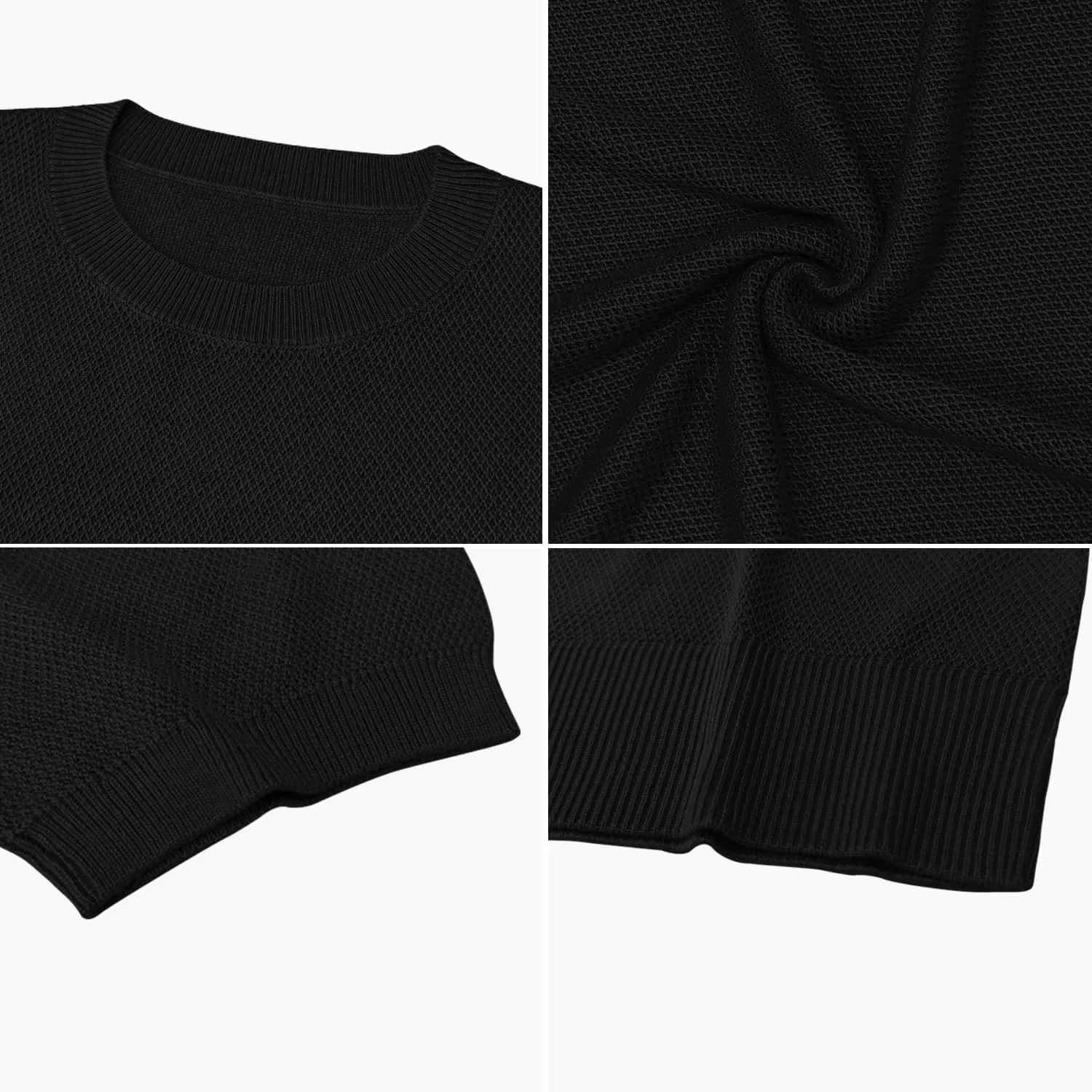 Men's Summer Breathable Knit Short Sleeve Sweater - Lightweight and Comfortable Casual Crew Neck Pullovers