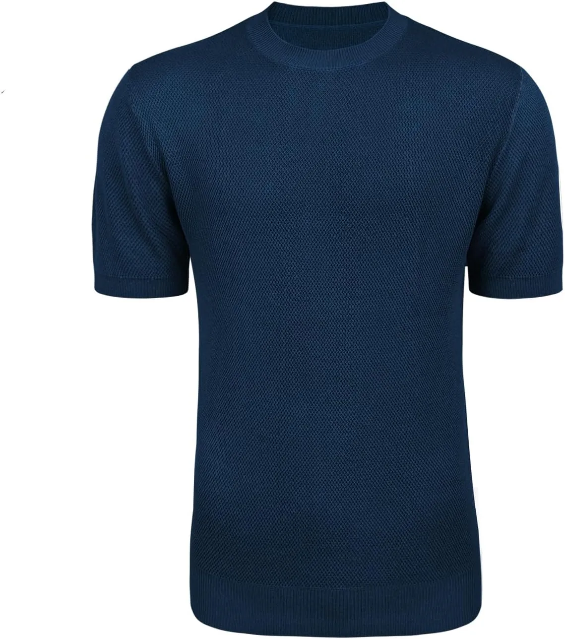 Men's Summer Breathable Knit Short Sleeve Sweater - Lightweight and Comfortable Casual Crew Neck Pullovers