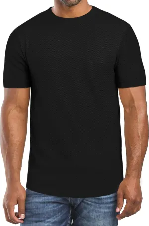 Men's Summer Breathable Knit Short Sleeve Sweater - Lightweight and Comfortable Casual Crew Neck Pullovers