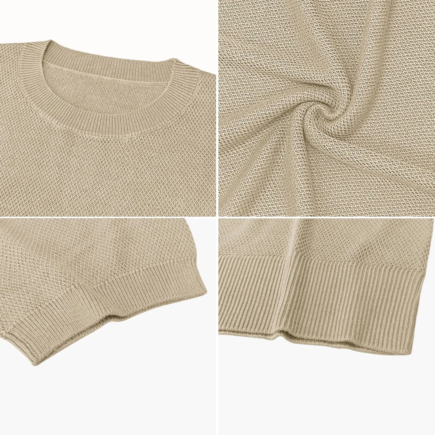 Men's Summer Breathable Knit Short Sleeve Sweater - Lightweight and Comfortable Casual Crew Neck Pullovers