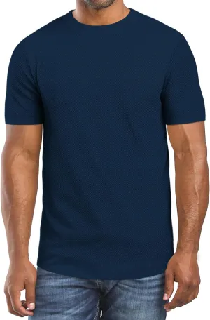 Men's Summer Breathable Knit Short Sleeve Sweater - Lightweight and Comfortable Casual Crew Neck Pullovers