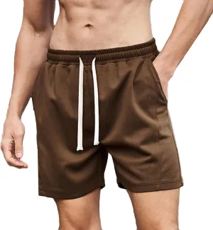 Mens Sweat Shorts Relaxed Fit Cotton Athletic Workout Gym Shorts for Men 7 Inch Inseam Summer Lounge Shorts with Pockets