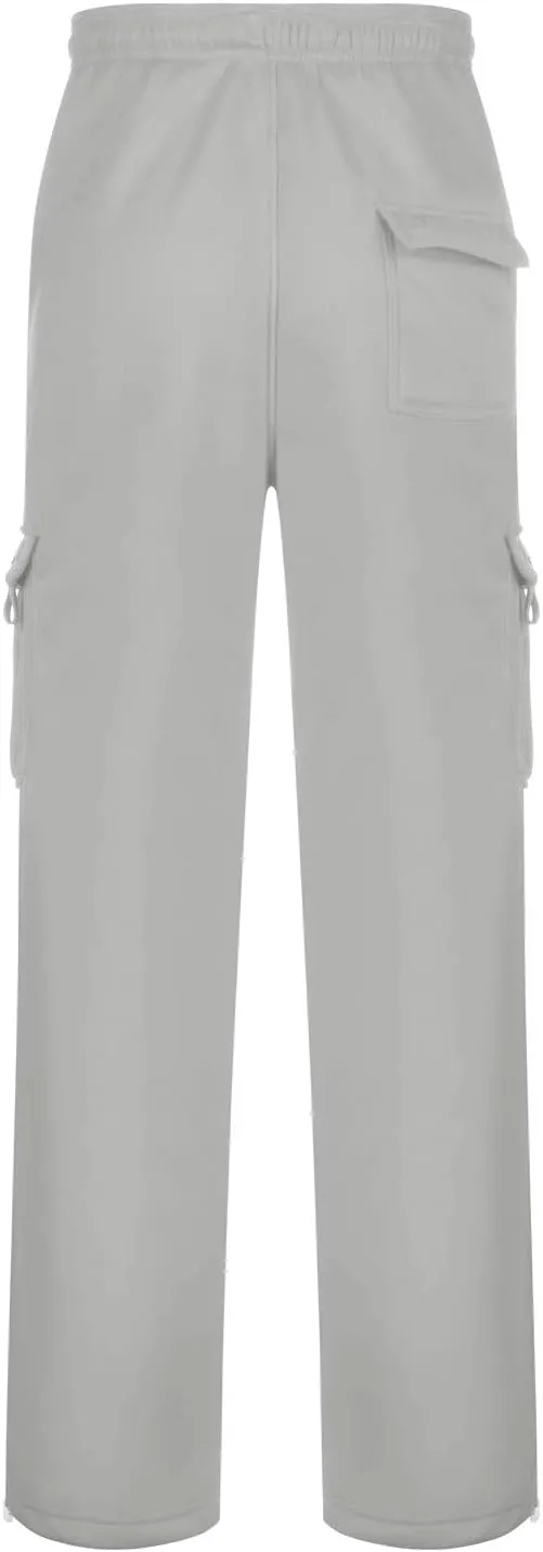 Mens Sweatpants with Pockets Baggy Heavy Cargo Sweatpants Casual Drawstring Open Bottom Athletic Joggers Sweat Pants