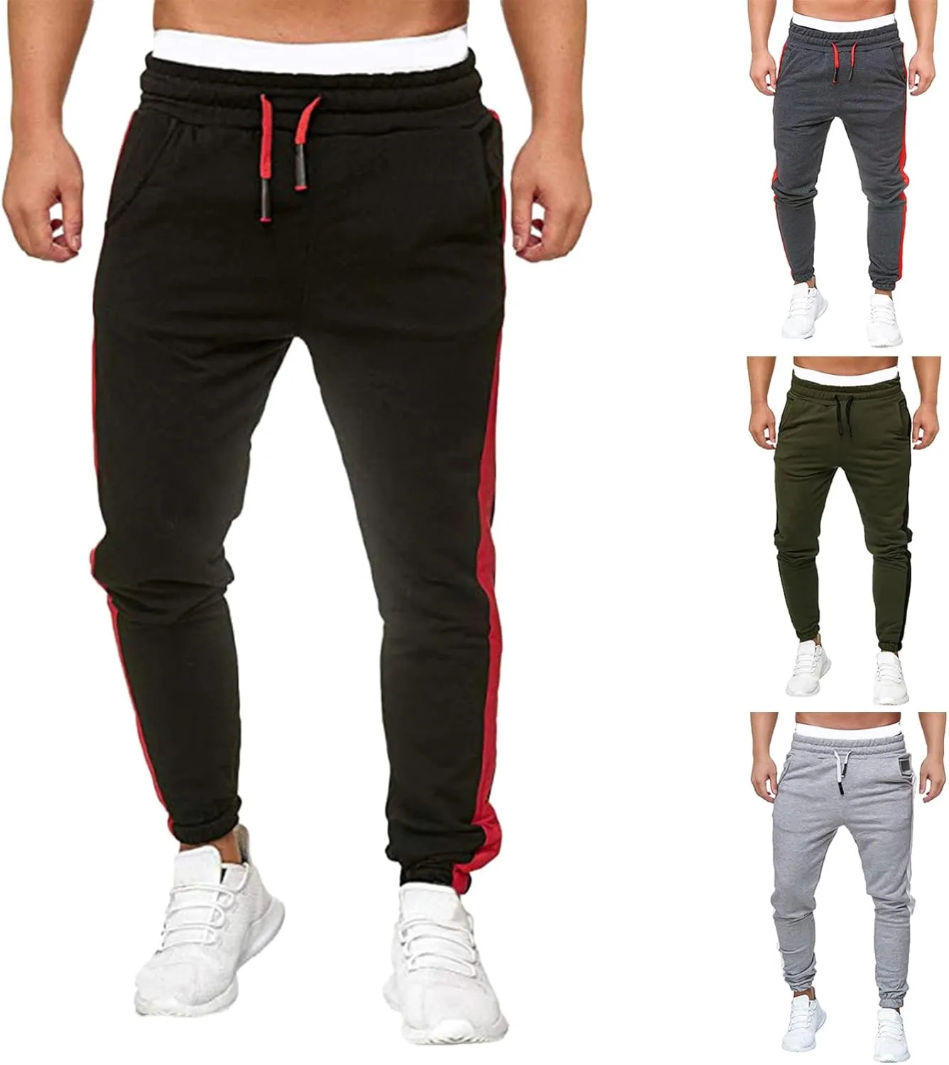Mens Sweatpants with Pockets Big and Tall Men's Cargo Sweatpants Men Sweatpants Men's Basic Active Fleece Jogger Pants