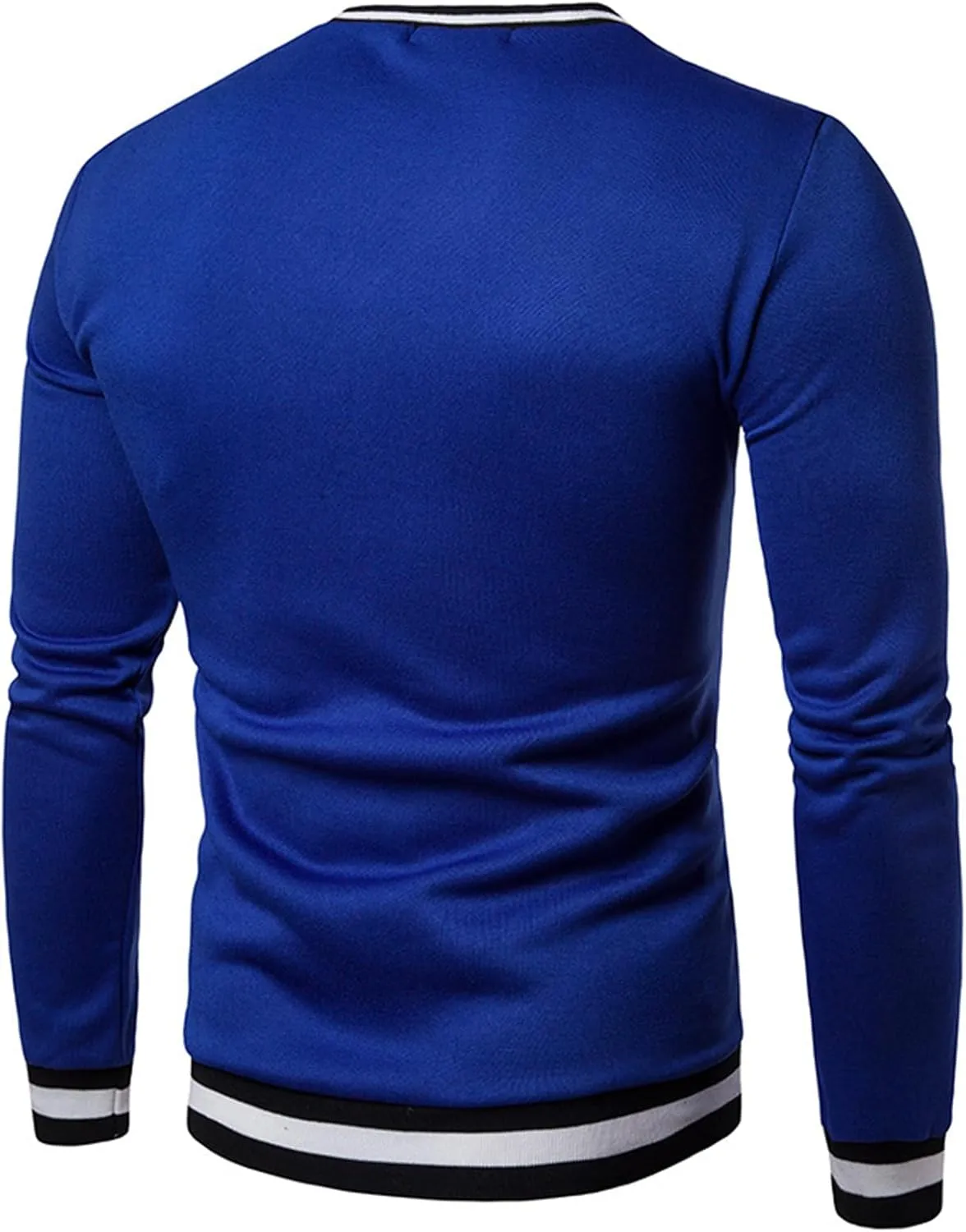 Mens V Neck Sweatshirts Casual Long Sleeve Shirts Athletic Jumper Sweaters Contrast Color Fall Knittede Pullover Top