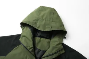 Men's Waterproof Hiking Rain Jacket Lightweight Hooded Shell Outdoor Windbreaker Coat