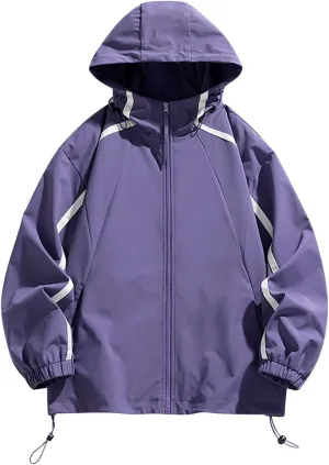 Mens Windproof Jacket Waterproof Lightweight Mountain Sport Jackets for Men Outdoor Loose Hooded Windbreaker Raincoat