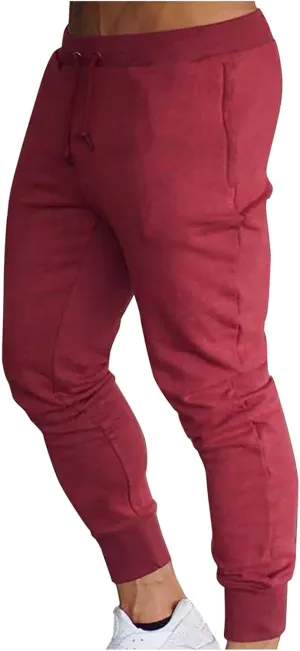 Mens Workout Cargo Sweatpants Stretch Elastic Waist Jogger Sports Pants Drawstring Sports Trousers Joggers for Men