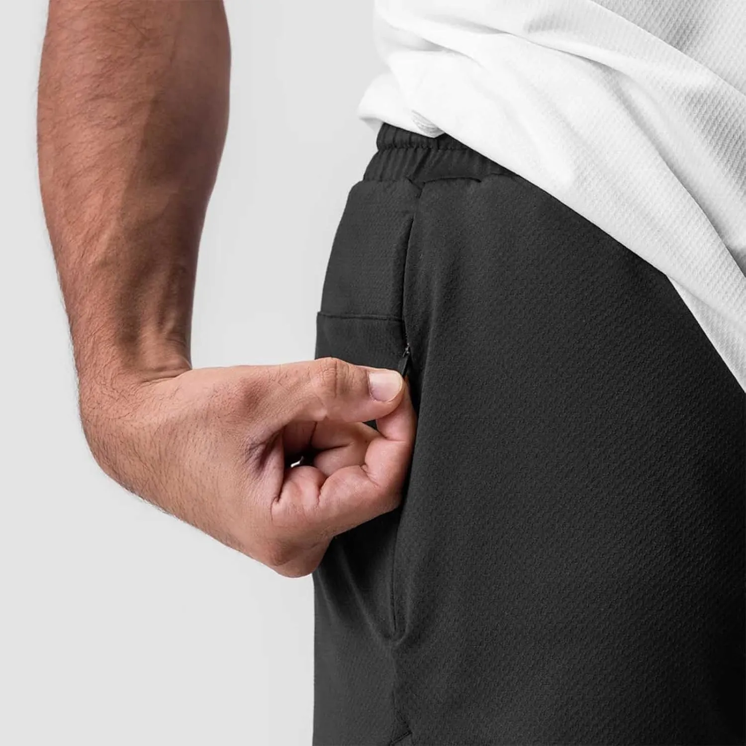 Mens Workout Shorts Lightweight Quick Dry Gym Running Sports Basketball Athletic Pant Drawstring Elastic Waist Jogger