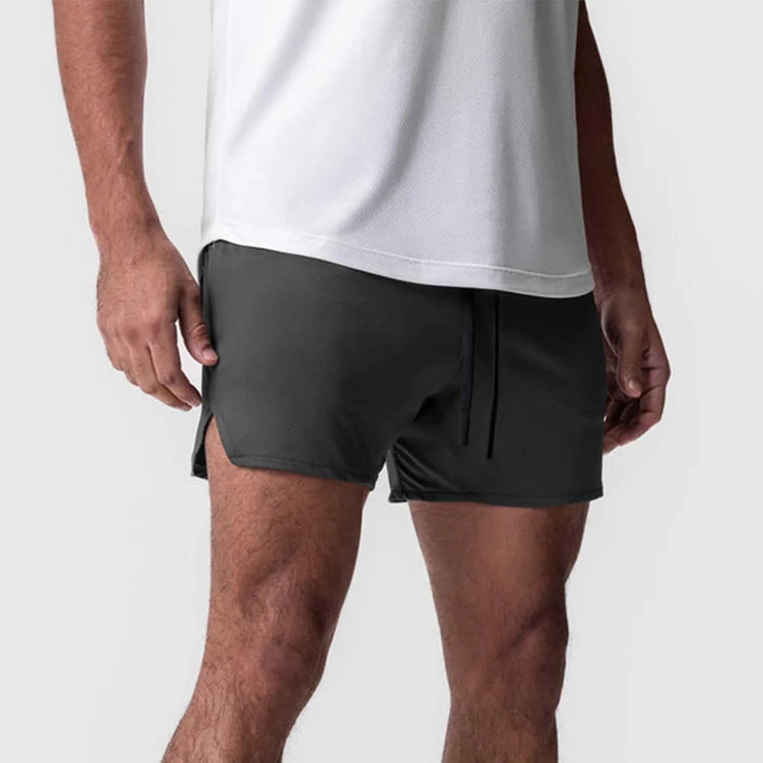 Mens Workout Shorts Lightweight Quick Dry Gym Running Sports Basketball Athletic Pant Drawstring Elastic Waist Jogger