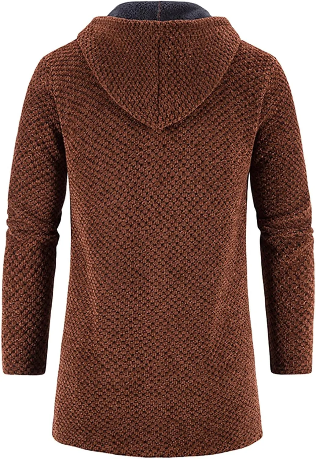 MIDOO Lightweight Golf Rain Jacket Men Casual Long Sleeve Fleece Lined Knit Cardigan Sweater Lightweight Jacket with Pockets