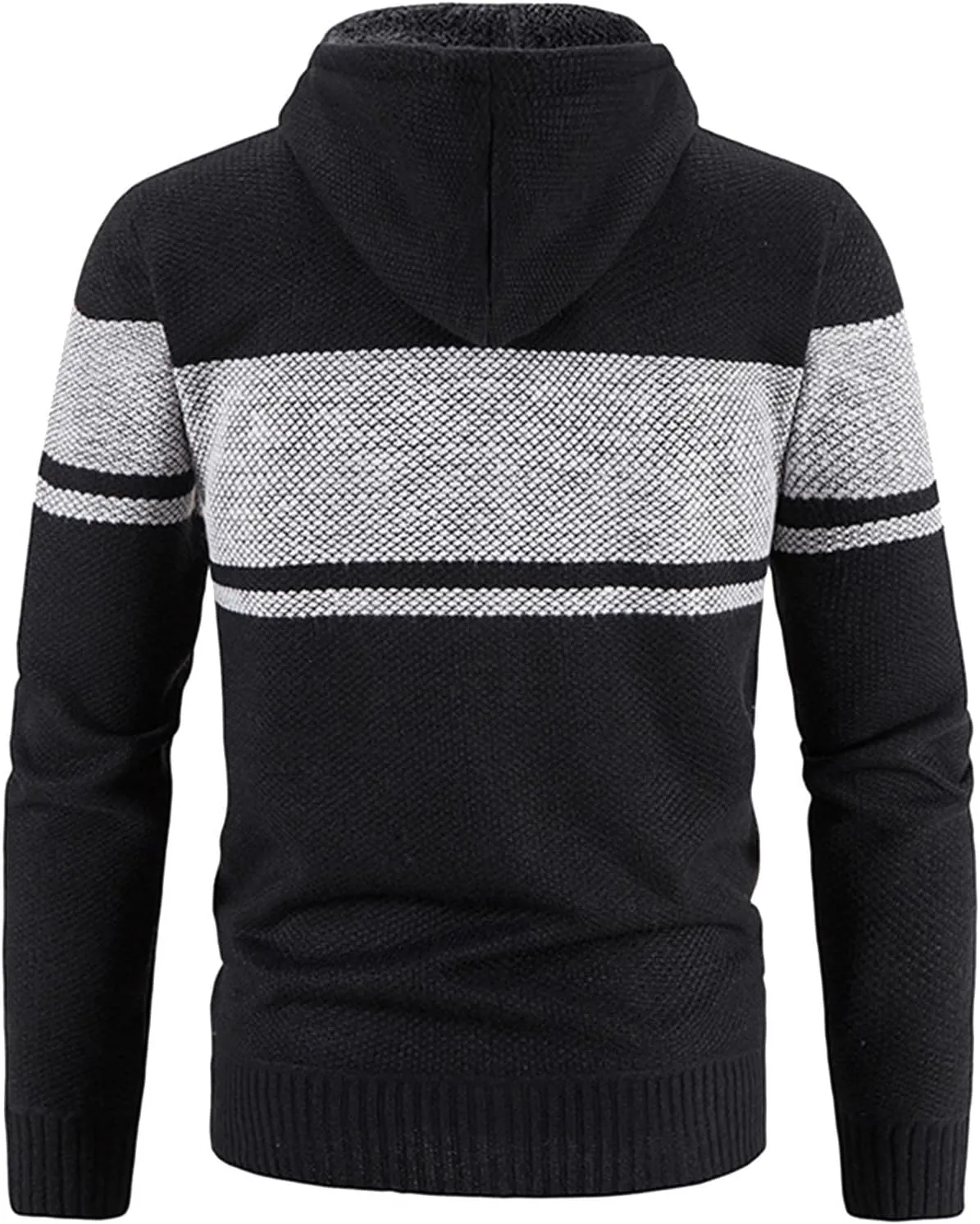 MIDOO Rain Jacket Men Waterproof Lightweight Casual Long Sleeve Fleece Lined Knit Sweater Lightweight Jacket with Pockets