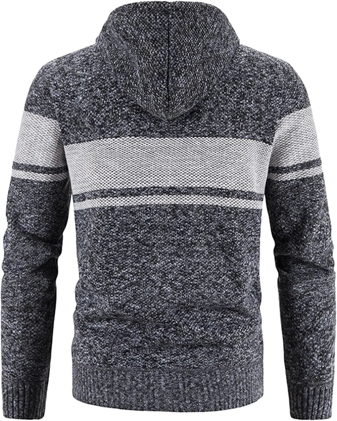 MIDOO Rain Jacket Men Waterproof Lightweight Casual Long Sleeve Fleece Lined Knit Sweater Lightweight Jacket with Pockets
