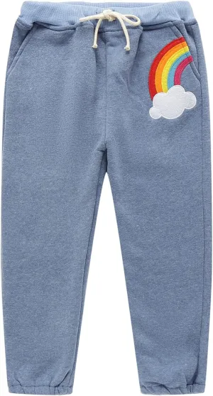 Mud Kingdom Kids Fleece Jogger Pants Winter Cute Bear