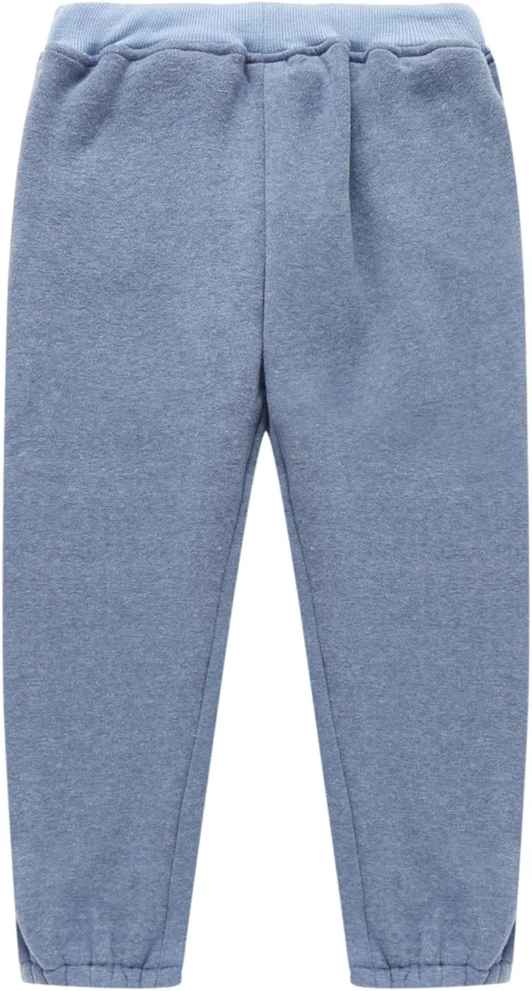 Mud Kingdom Kids Fleece Jogger Pants Winter Cute Bear