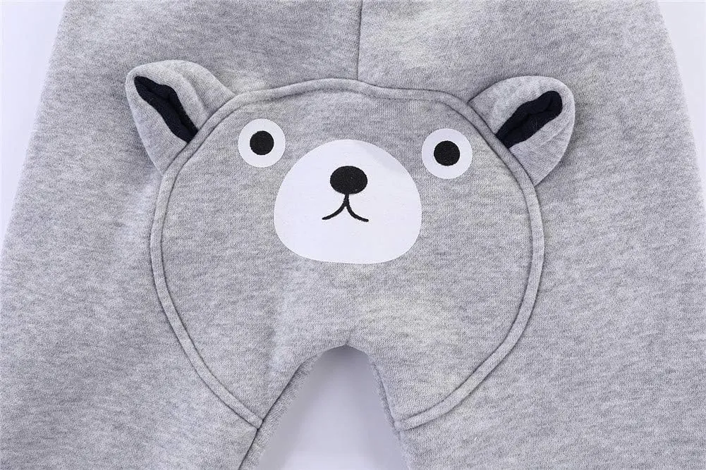 Mud Kingdom Kids Fleece Jogger Pants Winter Cute Bear