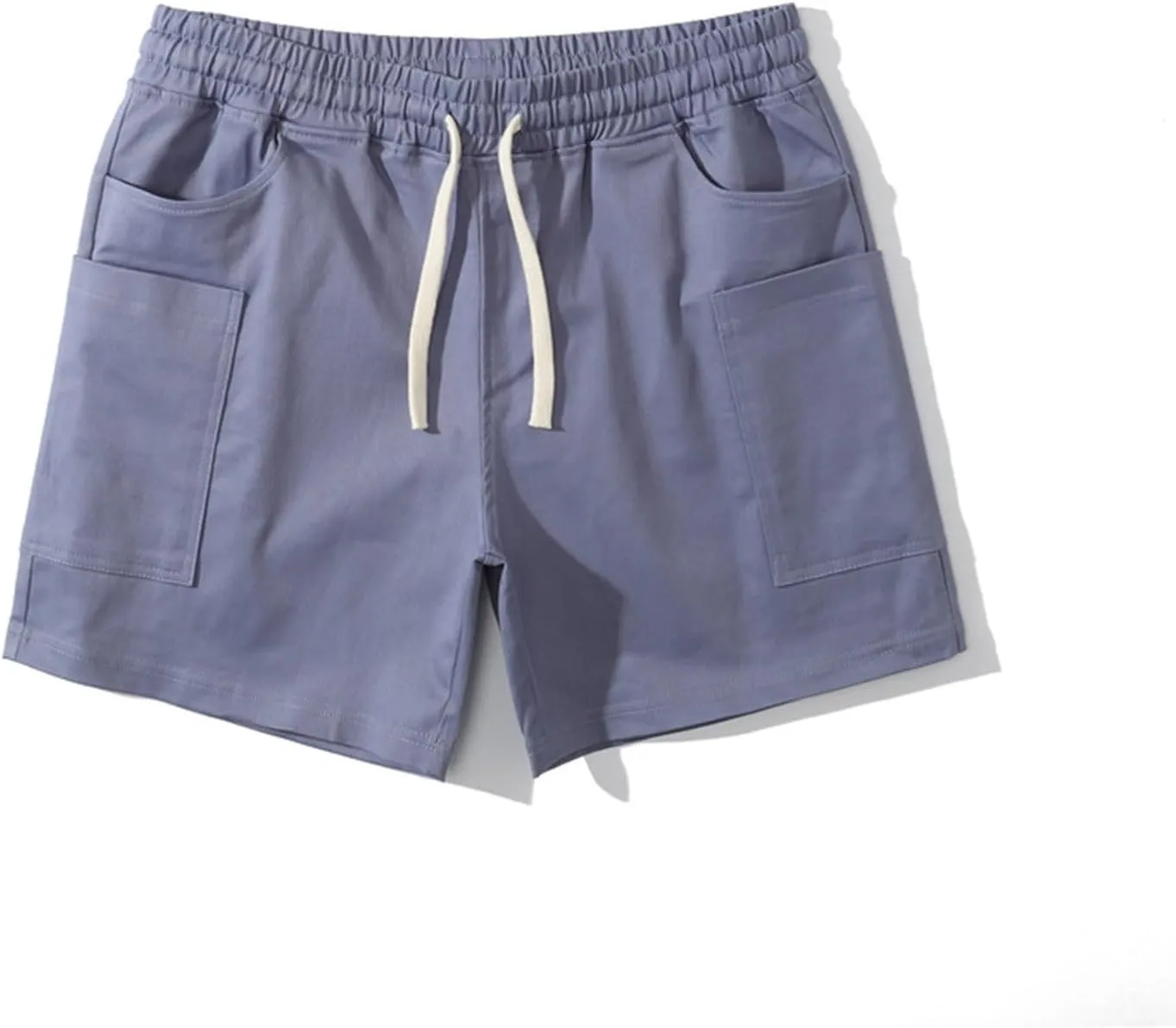 Muscularfit Men Cotton Shorts Outdoor Gym Workout Running Athletic Shorts with Pockets Drawstring Elastic Waist Sport Shorts
