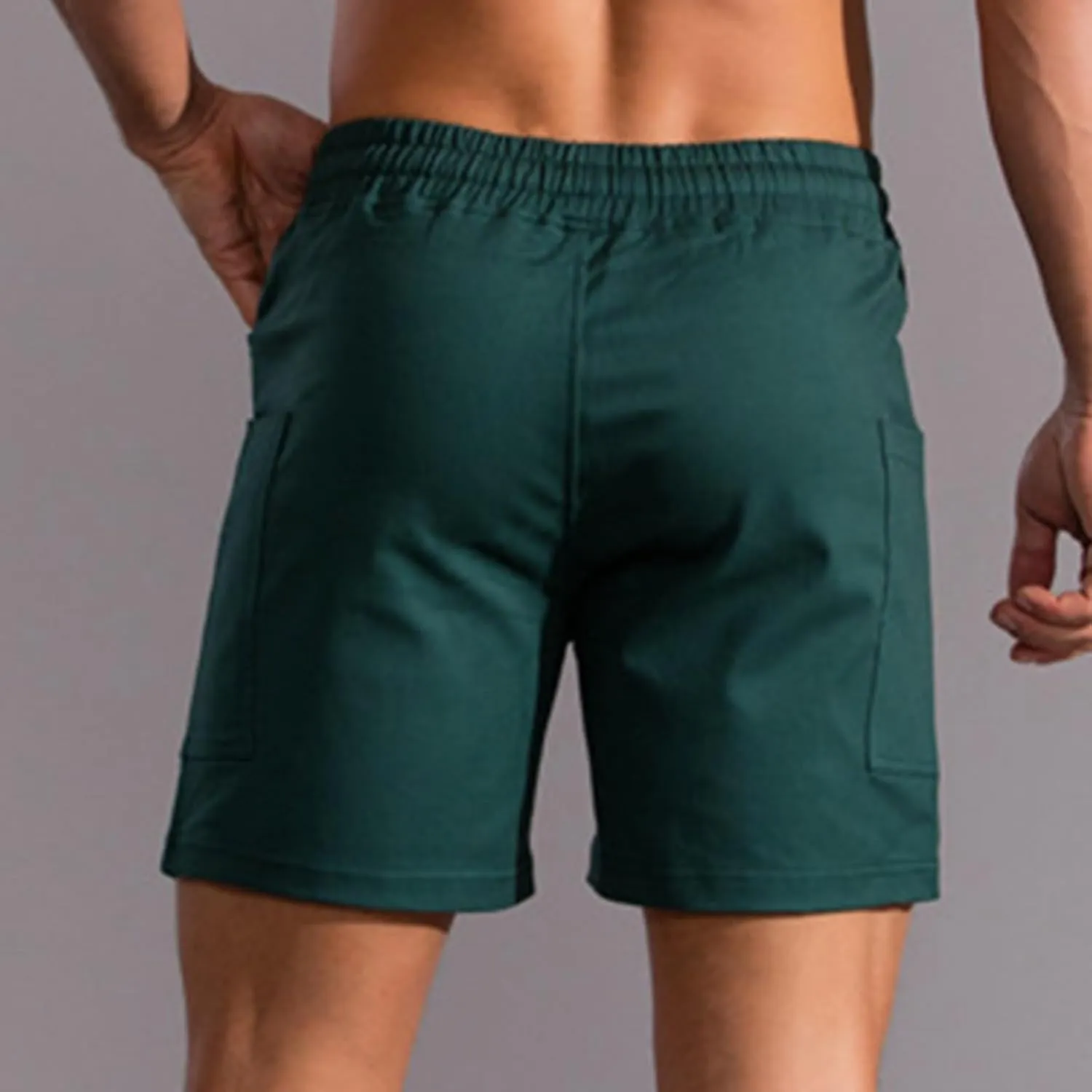Muscularfit Men Cotton Shorts Outdoor Gym Workout Running Athletic Shorts with Pockets Drawstring Elastic Waist Sport Shorts