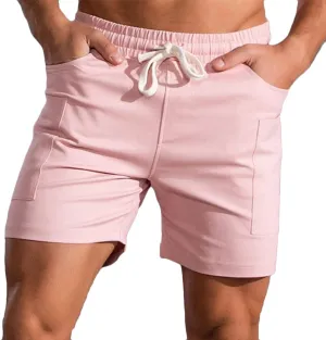 Muscularfit Men Cotton Shorts Outdoor Gym Workout Running Athletic Shorts with Pockets Drawstring Elastic Waist Sport Shorts