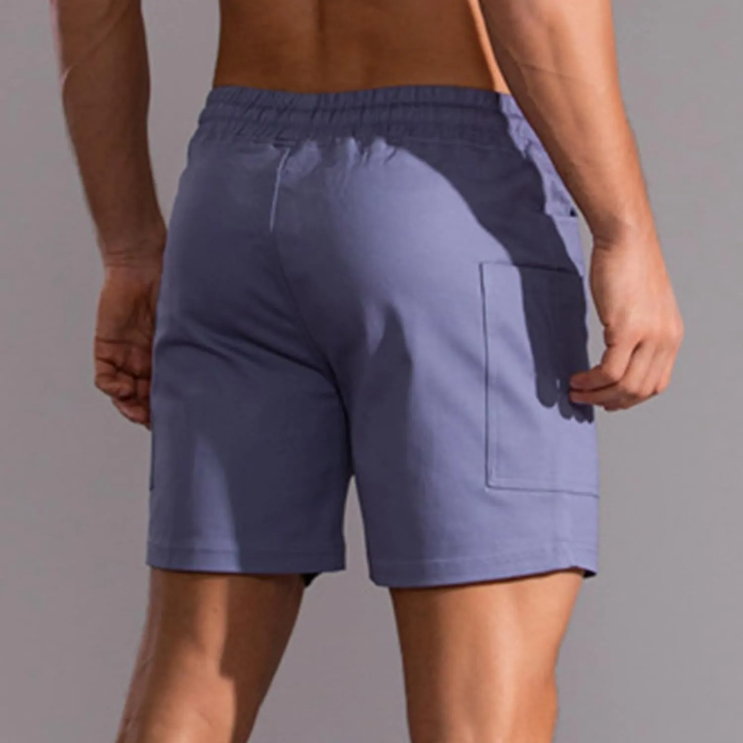 Muscularfit Men Cotton Shorts Outdoor Gym Workout Running Athletic Shorts with Pockets Drawstring Elastic Waist Sport Shorts