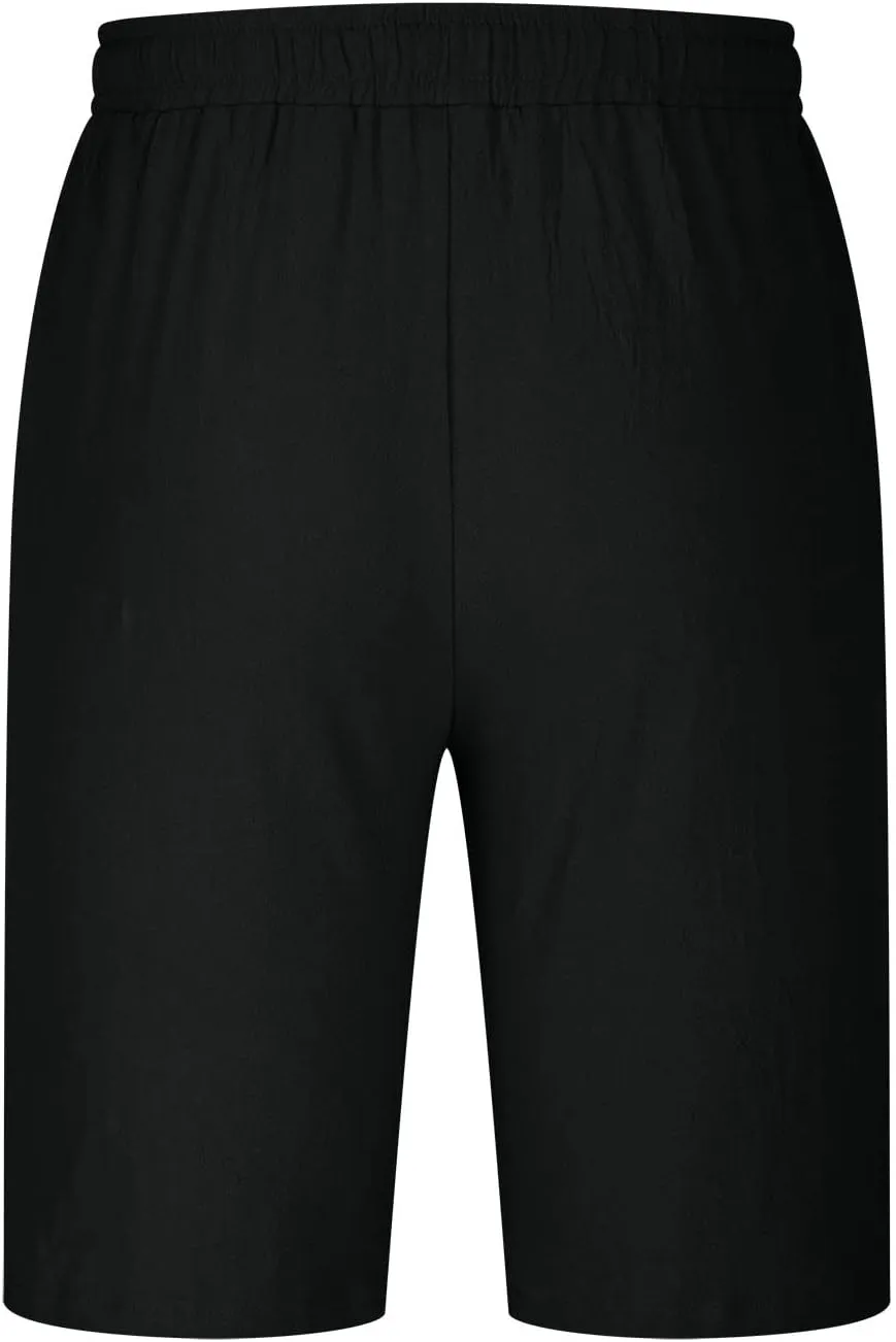 Muscularfit Men's Casual Shorts Relaxed Fit Solid Color Drawstring Shorts Lightweight Summer Beach Vacation Short with Pocket