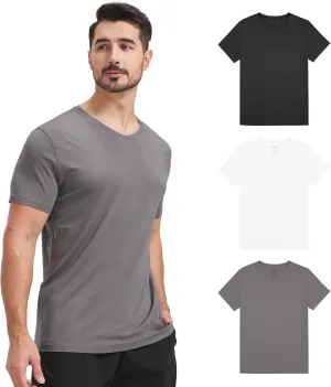 netdraw Men's Ultra Soft V-Neck Bamboo Viscose T-Shirt Comfy Lightweight Casual Basic Cotton Tee Shirt