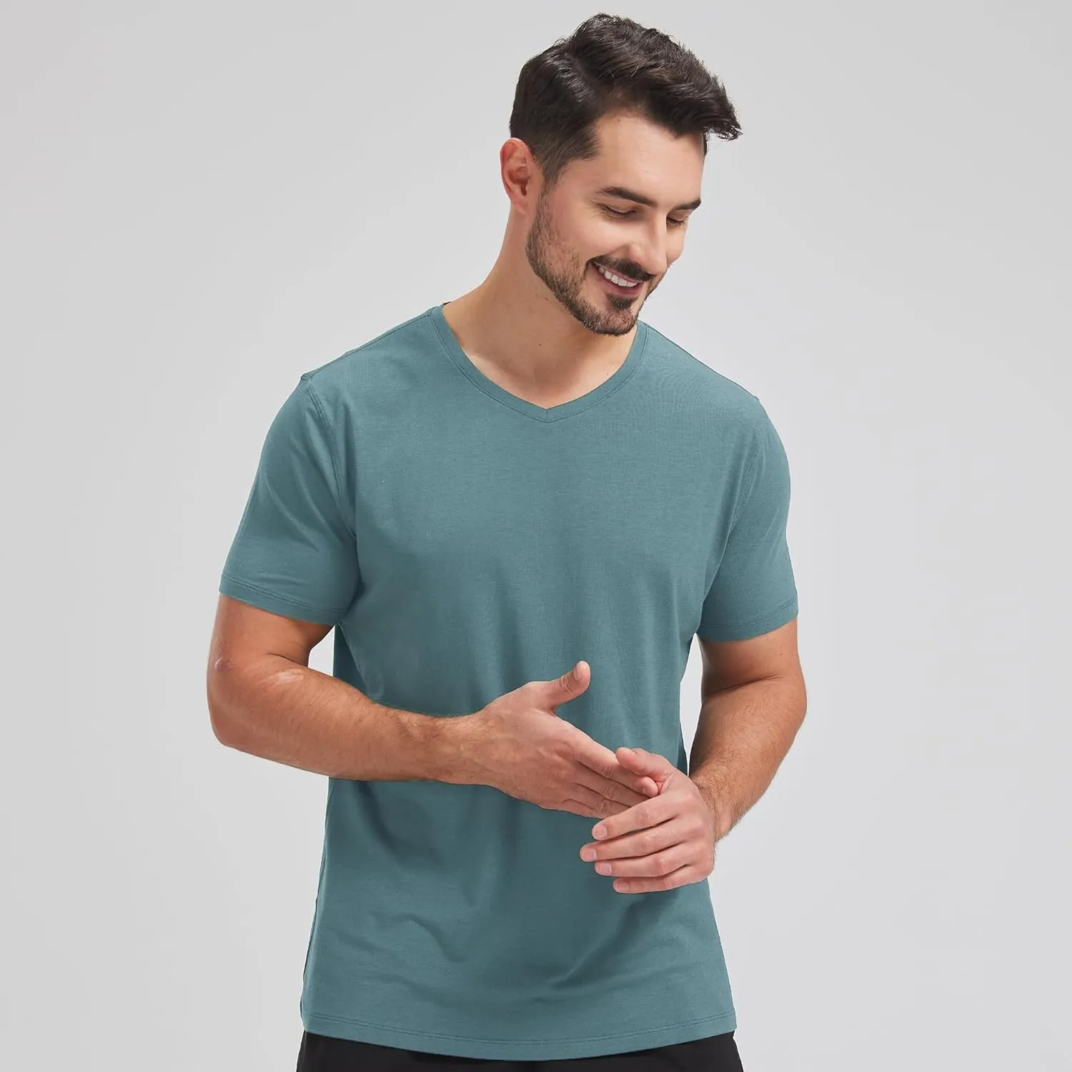 netdraw Men's Ultra Soft V-Neck Bamboo Viscose T-Shirt Comfy Lightweight Casual Basic Undershirts Pajama Tops