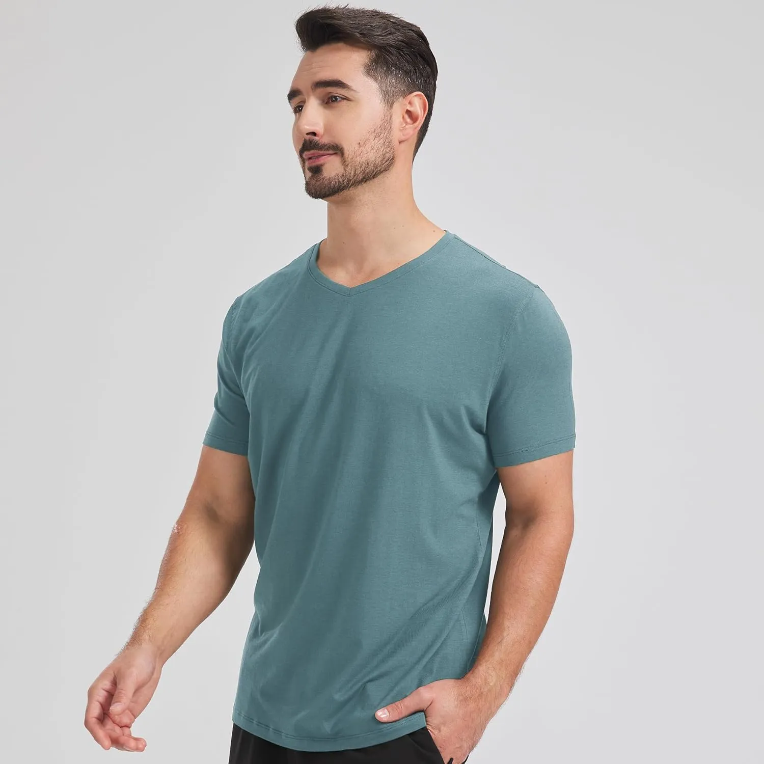netdraw Men's Ultra Soft V-Neck Bamboo Viscose T-Shirt Comfy Lightweight Casual Basic Undershirts Pajama Tops