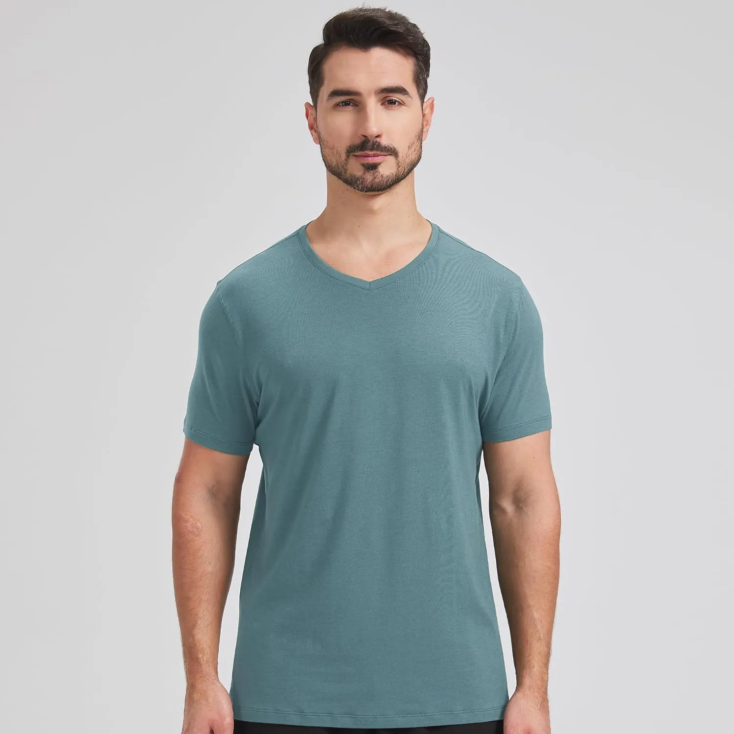 netdraw Men's Ultra Soft V-Neck Bamboo Viscose T-Shirt Comfy Lightweight Casual Basic Undershirts Pajama Tops